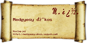 Medgyesy Ákos névjegykártya